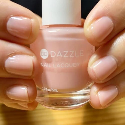 Dazzle Dry Nail Lacquer (Step 3) - Livin' La Vida Yoga - Soft Pale Creamy Pink with Diamond Dusted Shimmer, Semi-Sheer Cream, 0.5 fl oz Avelisse