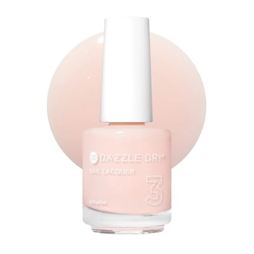 Dazzle Dry Nail Lacquer (Step 3) - Livin' La Vida Yoga - Soft Pale Creamy Pink with Diamond Dusted Shimmer, Semi-Sheer Cream, 0.5 fl oz Avelisse