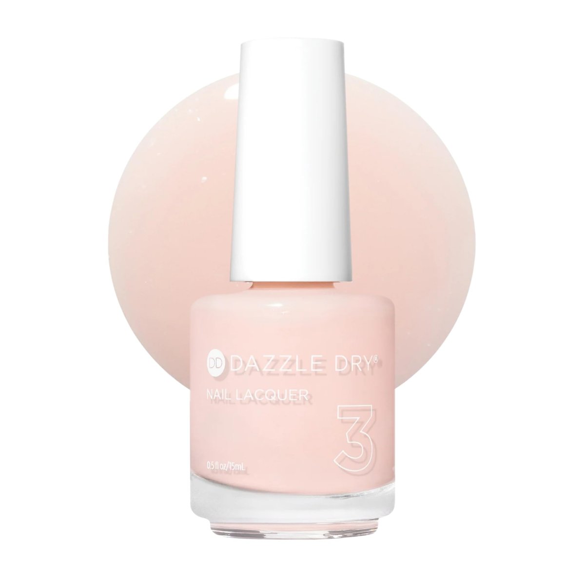 Dazzle Dry Nail Lacquer (Step 3) - Livin' La Vida Yoga - Soft Pale Creamy Pink with Diamond Dusted Shimmer, Semi-Sheer Cream, 0.5 fl oz Avelisse