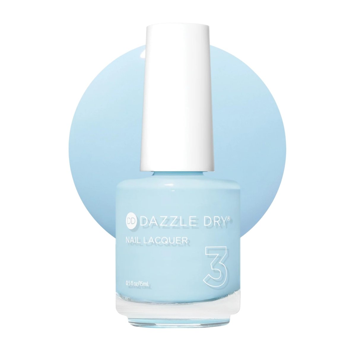 Dazzle Dry Nail Lacquer (Step 3) - Lotion, Please! - Light Powder Blue with Gray Undertones - Full Coverage Cream - 0.5 fl oz Avelisse