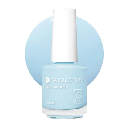 Dazzle Dry Nail Lacquer (Step 3) - Lotion, Please! - Light Powder Blue with Gray Undertones - Full Coverage Cream - 0.5 fl oz Avelisse