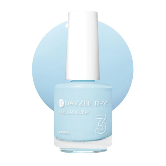 Dazzle Dry Nail Lacquer (Step 3) - Lotion, Please! - Light Powder Blue with Gray Undertones - Full Coverage Cream - 0.5 fl oz Avelisse