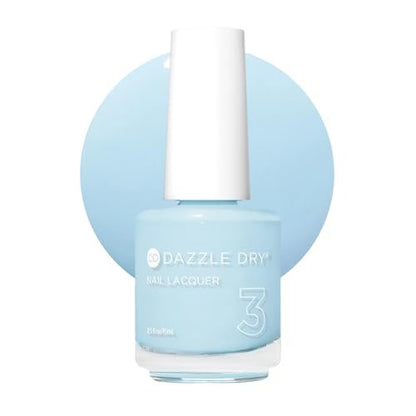 Dazzle Dry Nail Lacquer (Step 3) - Lotion, Please! - Light Powder Blue with Gray Undertones - Full Coverage Cream - 0.5 fl oz Avelisse