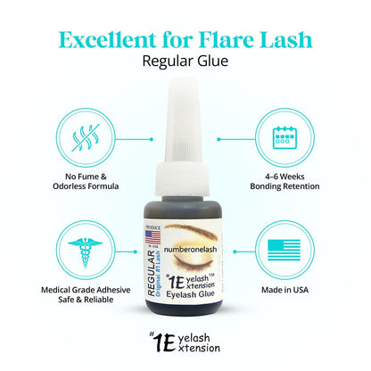 #1 Eyelash Extension Regular Eyelash Glue - Professional Lash Adhesive, Waterproof Black, 4-5 Sec Dry, 10ml Avelisse