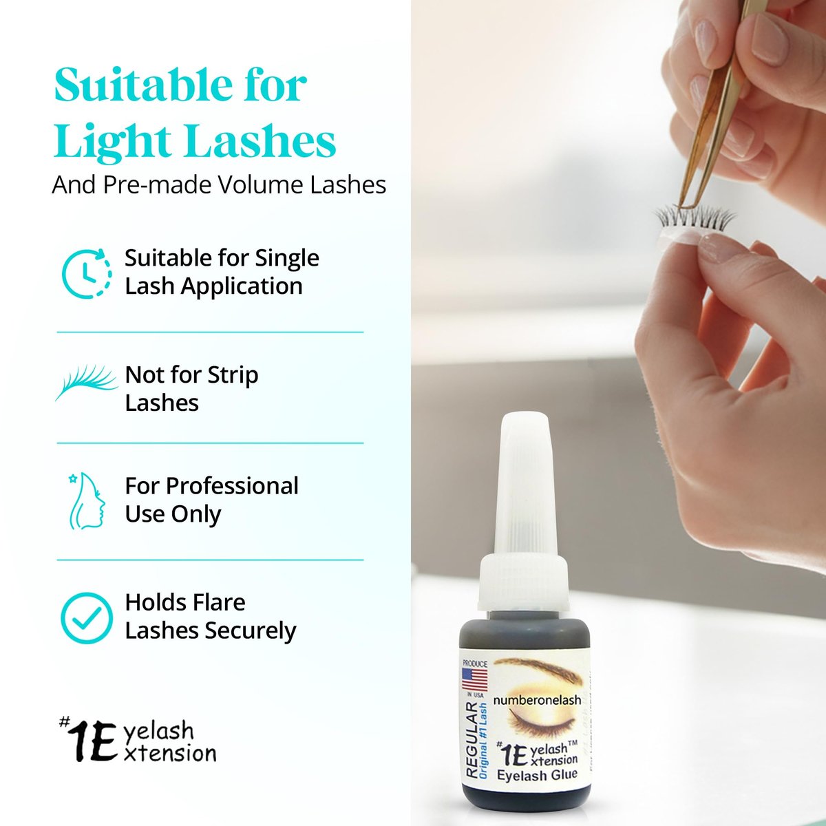 #1 Eyelash Extension Regular Eyelash Glue - Professional Lash Adhesive, Waterproof Black, 4-5 Sec Dry, 10ml Avelisse