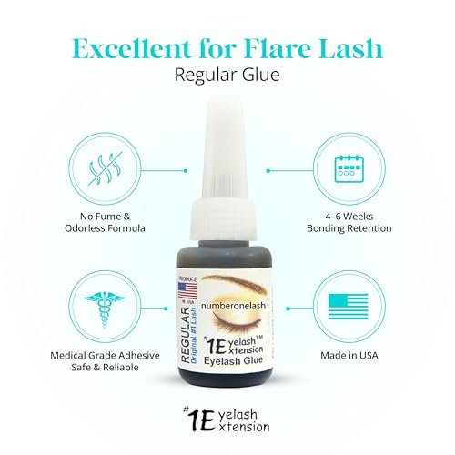 #1 Eyelash Extension Regular Eyelash Glue - Professional Lash Adhesive, Waterproof Black, 4-5 Sec Dry, 10ml Avelisse