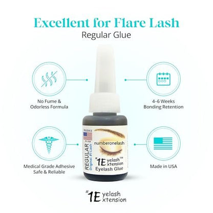 #1 Eyelash Extension Regular Eyelash Glue - Professional Lash Adhesive, Waterproof Black, 4-5 Sec Dry, 10ml Avelisse