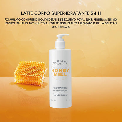 Perlier Honey Miel Super-Hydrating Body Lotion 13.5 Fl Oz - Italian Import with Royal Jelly