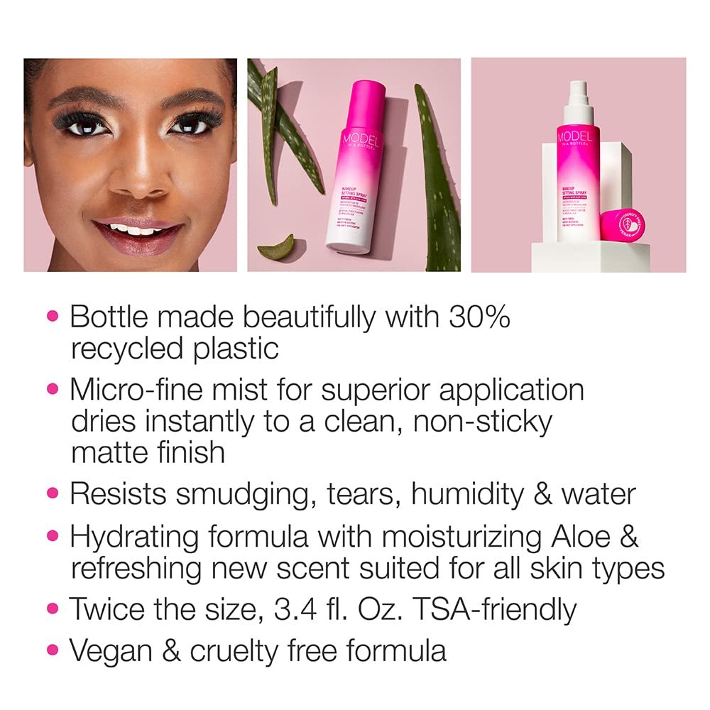 Model in a Bottle Original Setting Spray - Makeup Primer with Smooth Matte Finish, 3.4 oz Avelisse