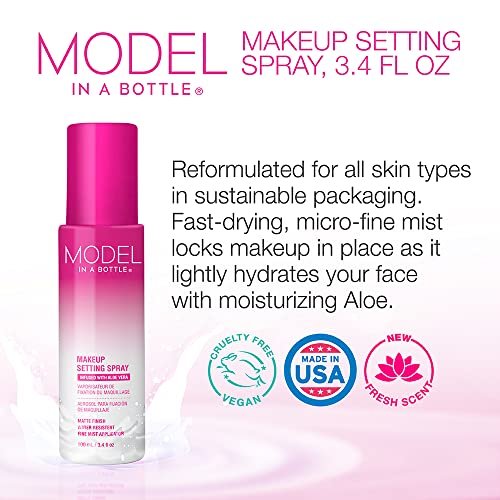 Model in a Bottle Original Setting Spray - Makeup Primer with Smooth Matte Finish, 3.4 oz Avelisse
