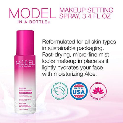 Model in a Bottle Original Setting Spray - Makeup Primer with Smooth Matte Finish, 3.4 oz Avelisse