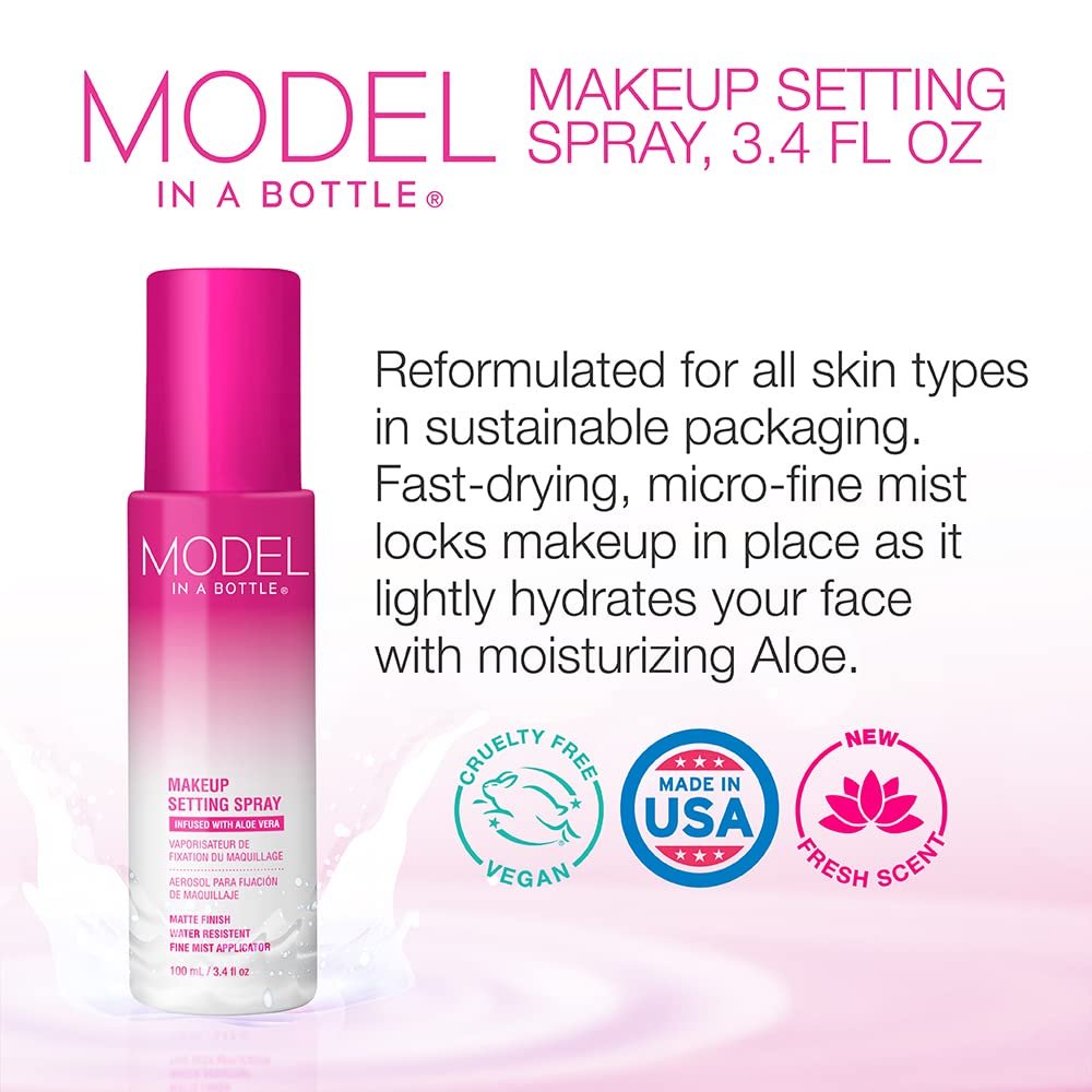 Model in a Bottle Original Setting Spray - Makeup Primer with Smooth Matte Finish, 3.4 oz Avelisse