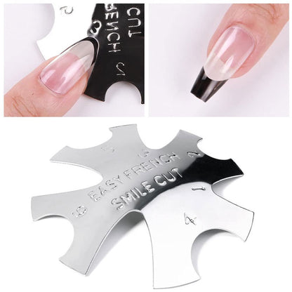 Lokyango 7-Piece French Tip Cutter Set for Nails – Stainless Steel V-Cut Edge Trimmer with Brushes, Knife & Spare Blades