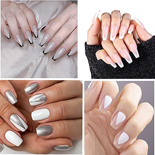 Lokyango 7-Piece French Tip Cutter Set for Nails – Stainless Steel V-Cut Edge Trimmer with Brushes, Knife & Spare Blades - görsel 4