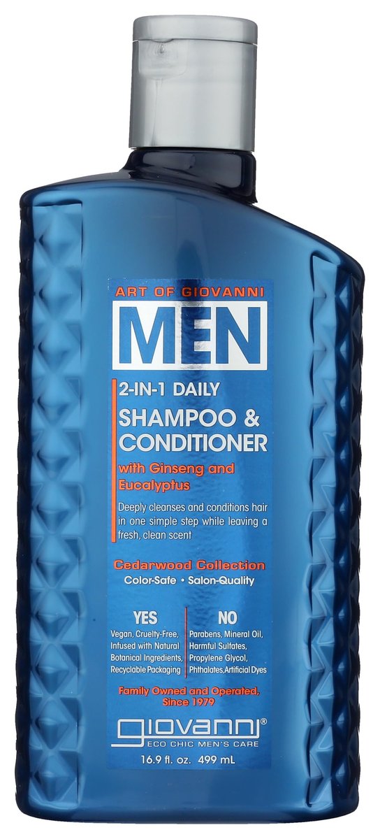 Giovanni Cosmetics 2-in-1 Shampoo & Conditioner for Men, 16.9 fl oz - görsel 1