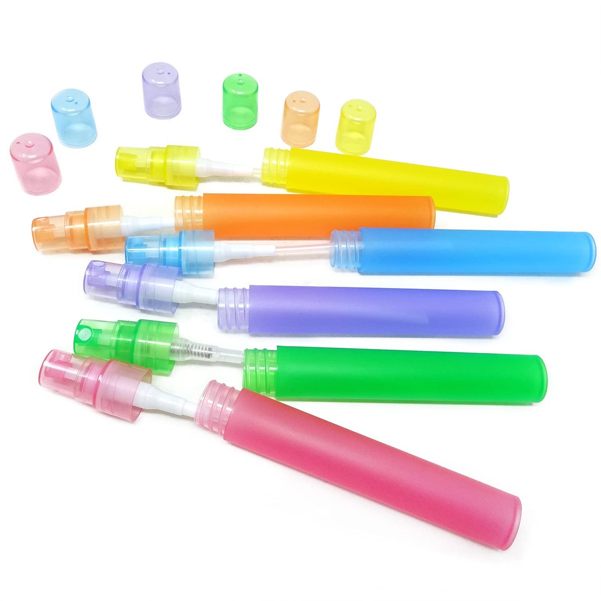 Honbay 12-Pack Frosted Plastic Empty Perfume Spray Bottles - Refillable 10ml Travel Atomizers for Perfume, Lotion, and More (6 Colors) - görsel 5