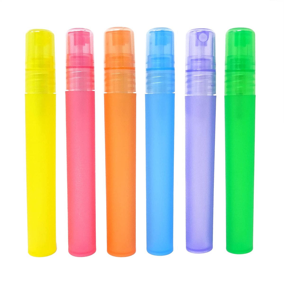 Honbay 12-Pack Frosted Plastic Empty Perfume Spray Bottles - Refillable 10ml Travel Atomizers for Perfume, Lotion, and More (6 Colors) - görsel 1