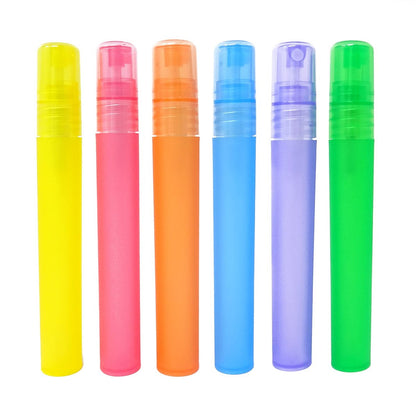 Honbay 12-Pack Frosted Plastic Empty Perfume Spray Bottles - Refillable 10ml Travel Atomizers for Perfume, Lotion, and More (6 Colors)