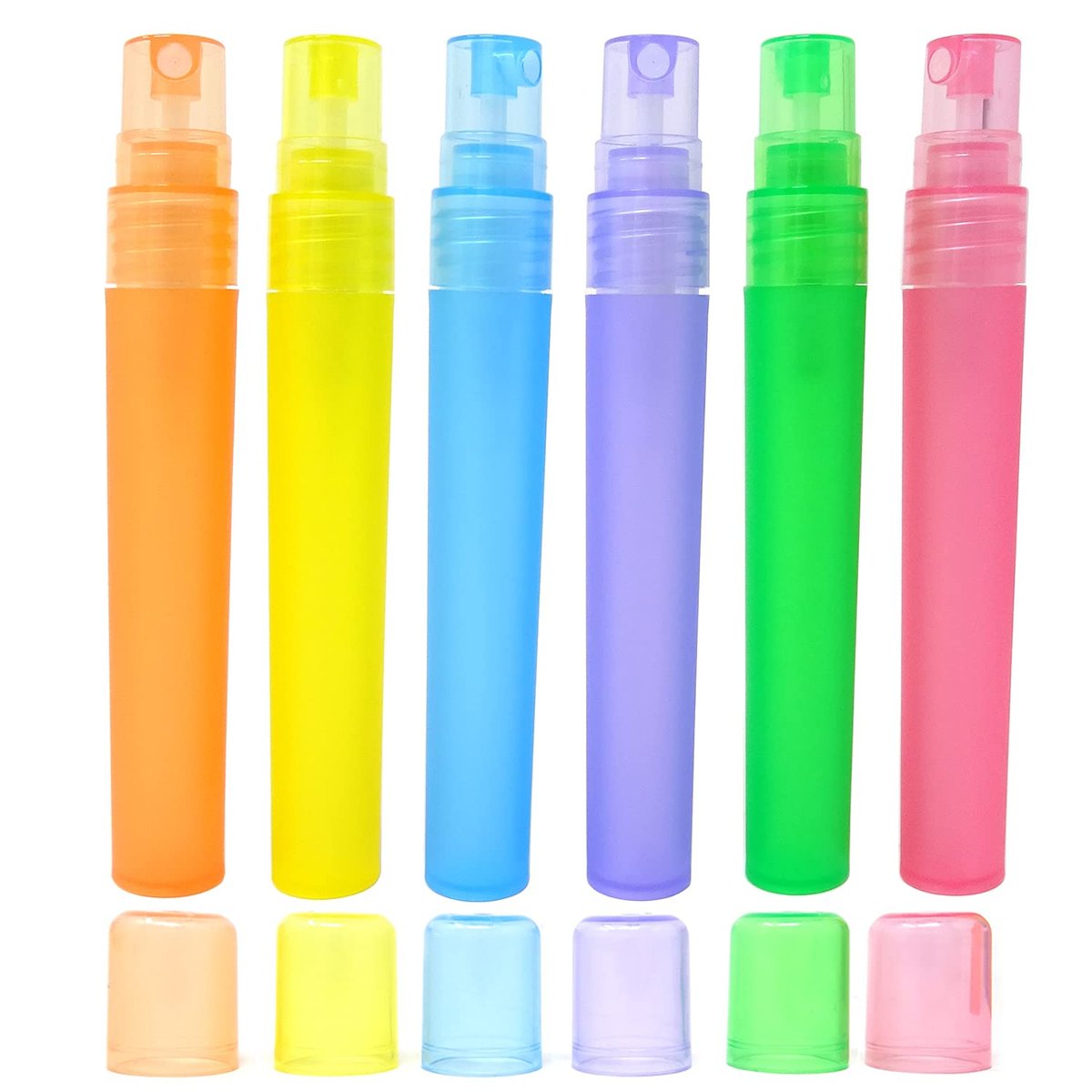 Honbay 12-Pack Frosted Plastic Empty Perfume Spray Bottles - Refillable 10ml Travel Atomizers for Perfume, Lotion, and More (6 Colors) - görsel 7