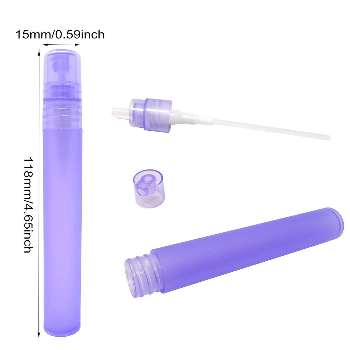 Honbay 12-Pack Frosted Plastic Empty Perfume Spray Bottles - Refillable 10ml Travel Atomizers for Perfume, Lotion, and More (6 Colors) - görsel 3
