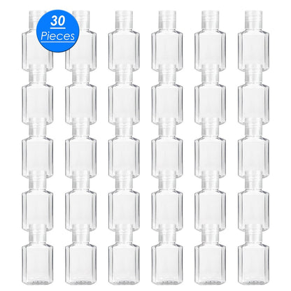 Saiveina 30 Pack 1 oz Travel Bottles - Empty Refillable Plastic Containers for Toiletries, Hand Sanitizer, and More - TSA Approved Travel Size Avelisse