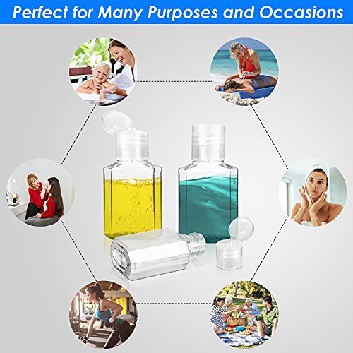Saiveina 30 Pack 1 oz Travel Bottles - Empty Refillable Plastic Containers for Toiletries, Hand Sanitizer, and More - TSA Approved Travel Size Avelisse