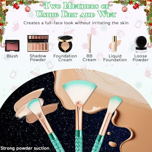 NICEMOVIC 11-Piece Kids Makeup Brush Set for Girls - Cute Cosmetic Brushes for Stocking Stuffers, Easter Baskets, Birthday & Christmas Gifts - görsel 8