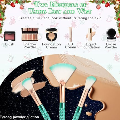 NICEMOVIC 11-Piece Kids Makeup Brush Set for Girls - Cute Cosmetic Brushes for Stocking Stuffers, Easter Baskets, Birthday & Christmas Gifts