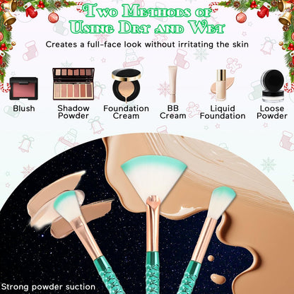 NICEMOVIC 11-Piece Kids Makeup Brush Set for Girls - Cute Cosmetic Brushes for Stocking Stuffers, Easter Baskets, Birthday & Christmas Gifts