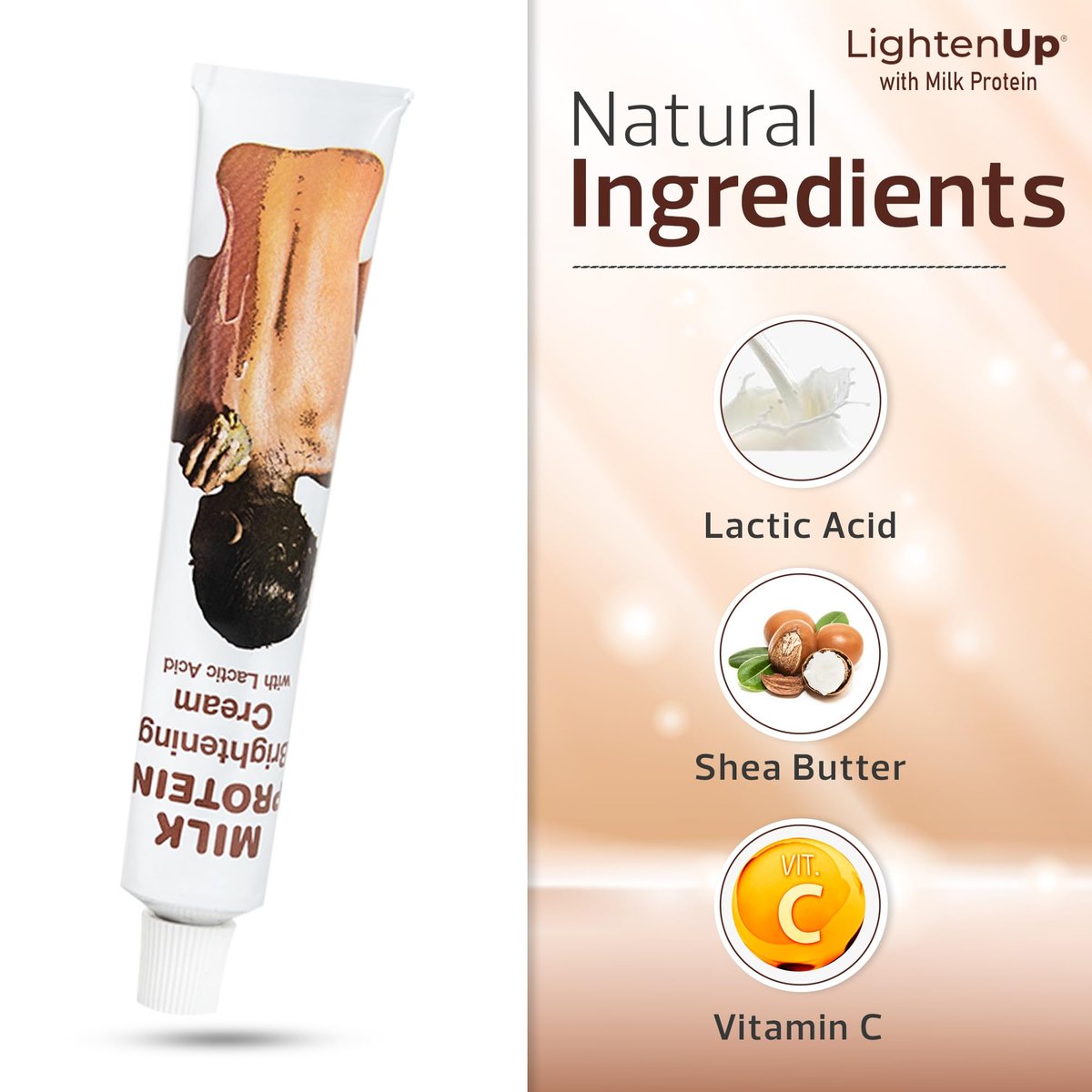 Lighten-Up Lactic Acid Cream - Skin Brightening AHA Moisturizer with Vitamin C & Shea Butter - 1.7 oz Avelisse