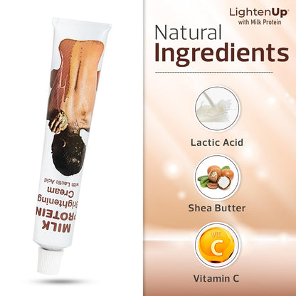Lighten-Up Lactic Acid Cream - Skin Brightening AHA Moisturizer with Vitamin C & Shea Butter - 1.7 oz Avelisse