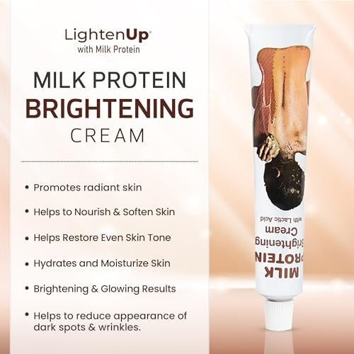 Lighten-Up Lactic Acid Cream - Skin Brightening AHA Moisturizer with Vitamin C & Shea Butter - 1.7 oz Avelisse