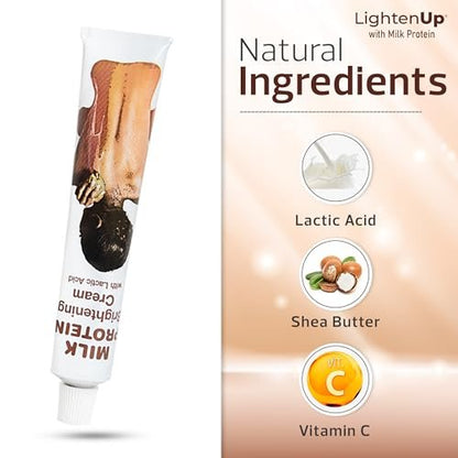 Lighten-Up Lactic Acid Cream - Skin Brightening AHA Moisturizer with Vitamin C & Shea Butter - 1.7 oz Avelisse