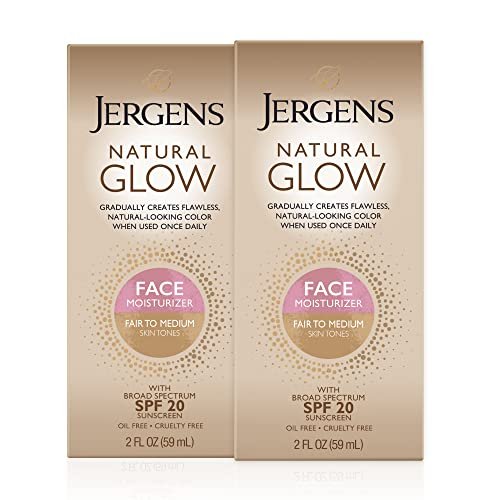 Jergens Natural Glow Face Self Tanner Lotion SPF 20, Sunless Tanning, Fair to Medium Skin Tone, Daily Facial Sunscreen, Oil-Free, Broad Spectrum UVA and UVB Protection, 2 Oz, Pack of 2 - görsel 2