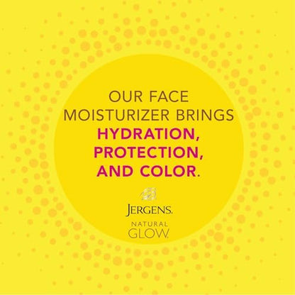 Jergens Natural Glow Face Self Tanner Lotion with SPF 20, Medium to Deep, 2 Fl Oz (Pack of 2) - Daily Facial Sunscreen & Sunless Tanner
