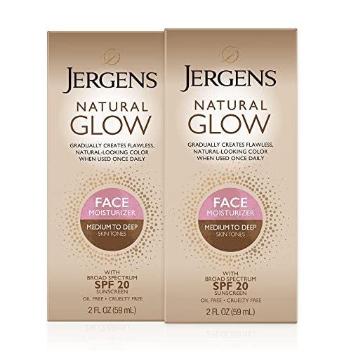 Jergens Natural Glow Face Self Tanner Lotion with SPF 20, Medium to Deep, 2 Fl Oz (Pack of 2) - Daily Facial Sunscreen & Sunless Tanner - görsel 2