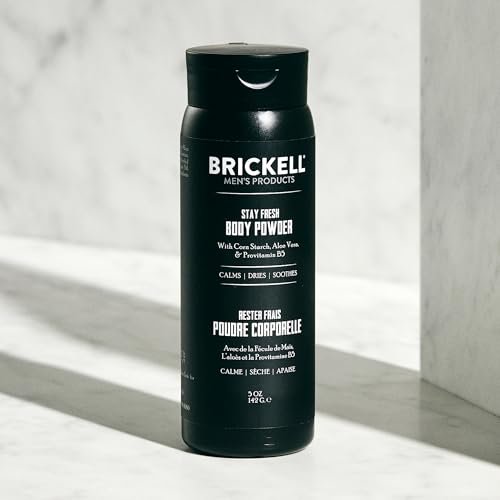 Brickell Men's Stay Fresh Body Powder - Natural & Organic Talc-Free Deodorant Powder, Absorbs Sweat & Keeps Skin Dry, 5 oz Avelisse