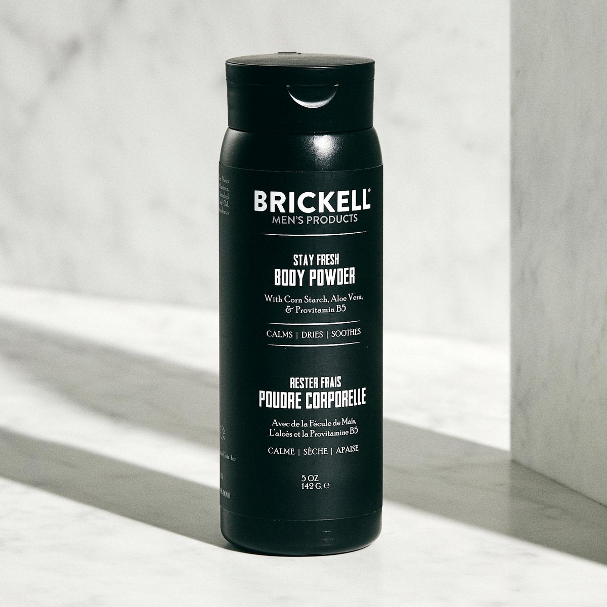 Brickell Men's Stay Fresh Body Powder - Natural & Organic Talc-Free Deodorant Powder, Absorbs Sweat & Keeps Skin Dry, 5 oz Avelisse