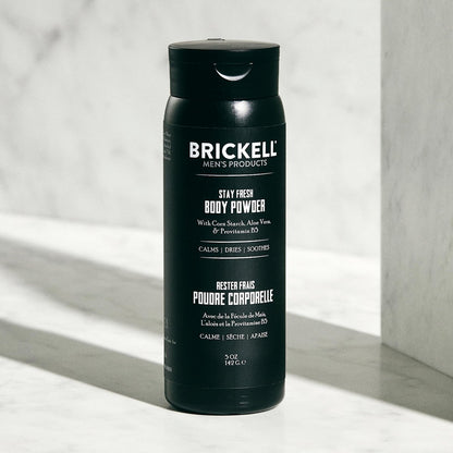 Brickell Men's Stay Fresh Body Powder - Natural & Organic Talc-Free Deodorant Powder, Absorbs Sweat & Keeps Skin Dry, 5 oz Avelisse