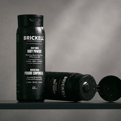 Brickell Men's Stay Fresh Body Powder - Natural & Organic Talc-Free Deodorant Powder, Absorbs Sweat & Keeps Skin Dry, 5 oz Avelisse