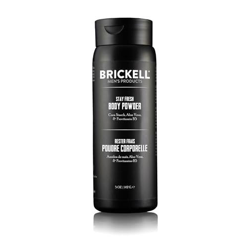 Brickell Men's Stay Fresh Body Powder - Natural & Organic Talc-Free Deodorant Powder, Absorbs Sweat & Keeps Skin Dry, 5 oz Avelisse