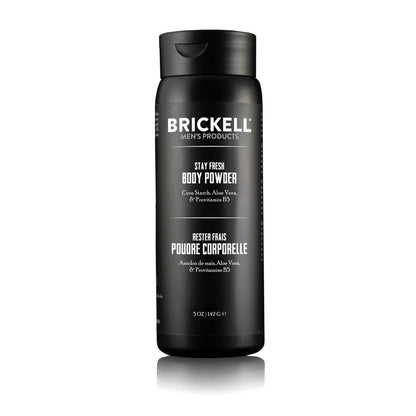 Brickell Men's Stay Fresh Body Powder - Natural & Organic Talc-Free Deodorant Powder, Absorbs Sweat & Keeps Skin Dry, 5 oz Avelisse