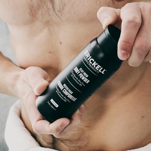 Brickell Men's Stay Fresh Body Powder - Natural & Organic Talc-Free Deodorant Powder, Absorbs Sweat & Keeps Skin Dry, 5 oz Avelisse