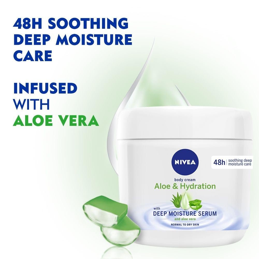 NIVEA Aloe & Hydration Body Cream, 13.52 oz - Intense Moisturizing Body Lotion for Dry Skin Avelisse