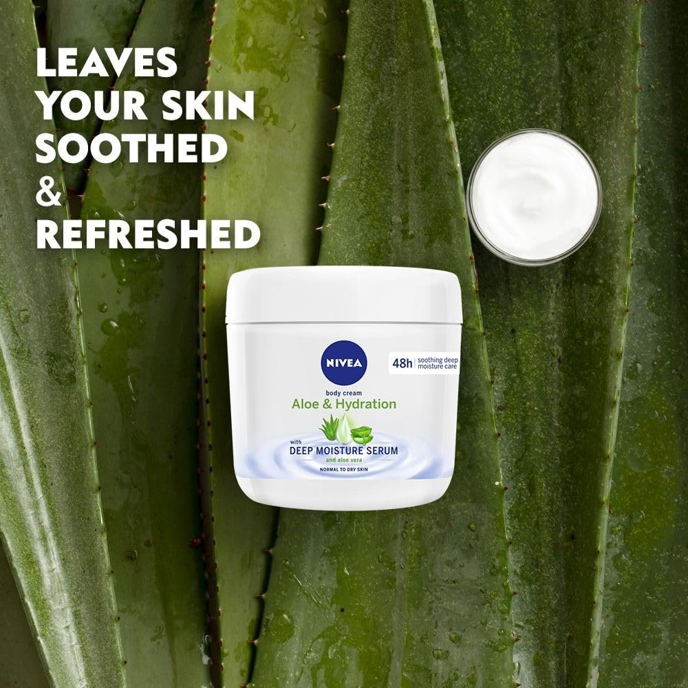 NIVEA Aloe & Hydration Body Cream, 13.52 oz - Intense Moisturizing Body Lotion for Dry Skin Avelisse