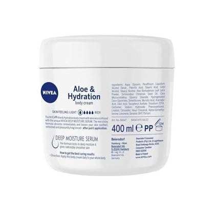 NIVEA Aloe & Hydration Body Cream, 13.52 oz - Intense Moisturizing Body Lotion for Dry Skin Avelisse