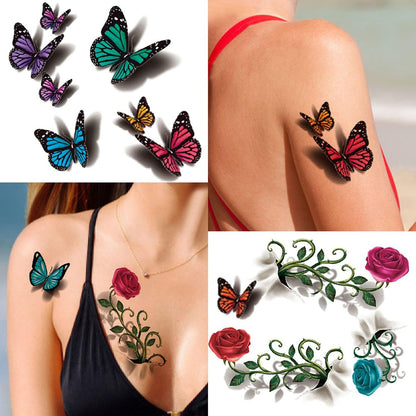 Cerlaza 78 Styles Temporary Tattoos for Women Adults - Realistic Butterfly Flower Fake Tattoos, Waterproof Long Lasting Semi Permanent Tattoo Stickers Avelisse
