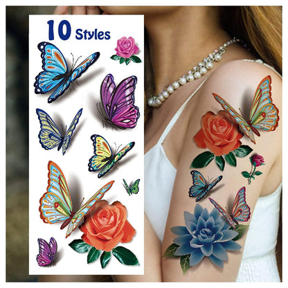 Cerlaza 78 Styles Temporary Tattoos for Women Adults - Realistic Butterfly Flower Fake Tattoos, Waterproof Long Lasting Semi Permanent Tattoo Stickers Avelisse