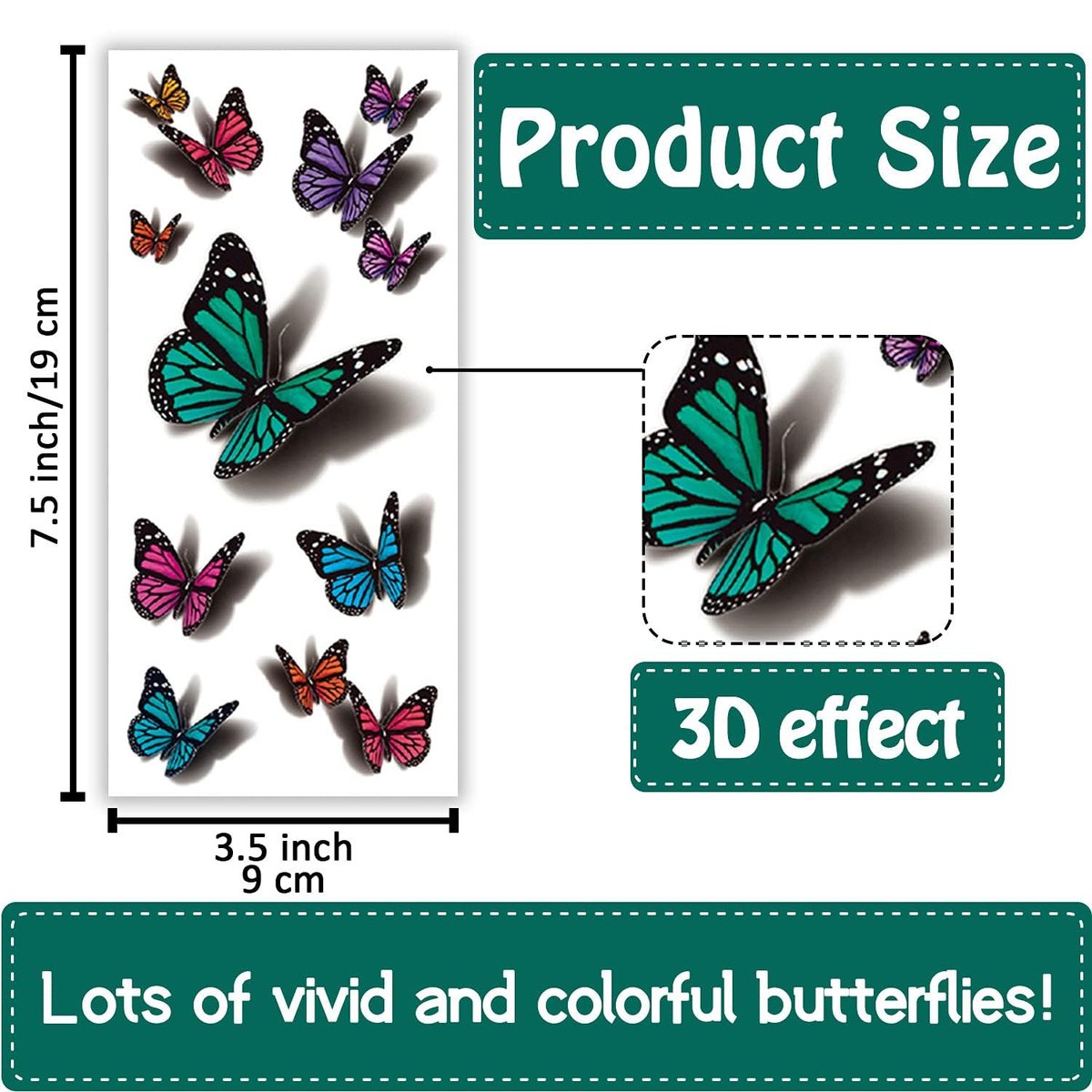 Cerlaza 78 Styles Temporary Tattoos for Women Adults - Realistic Butterfly Flower Fake Tattoos, Waterproof Long Lasting Semi Permanent Tattoo Stickers Avelisse