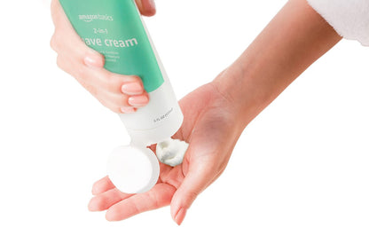 2-In-1 Moisturizing Shave Cream for Sensitive Skin, Fragrance Free, with Shea Butter and Aloe, 6 Fl. Oz., 2 Pack